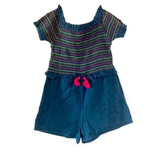 Romper size 12 blue pink orange